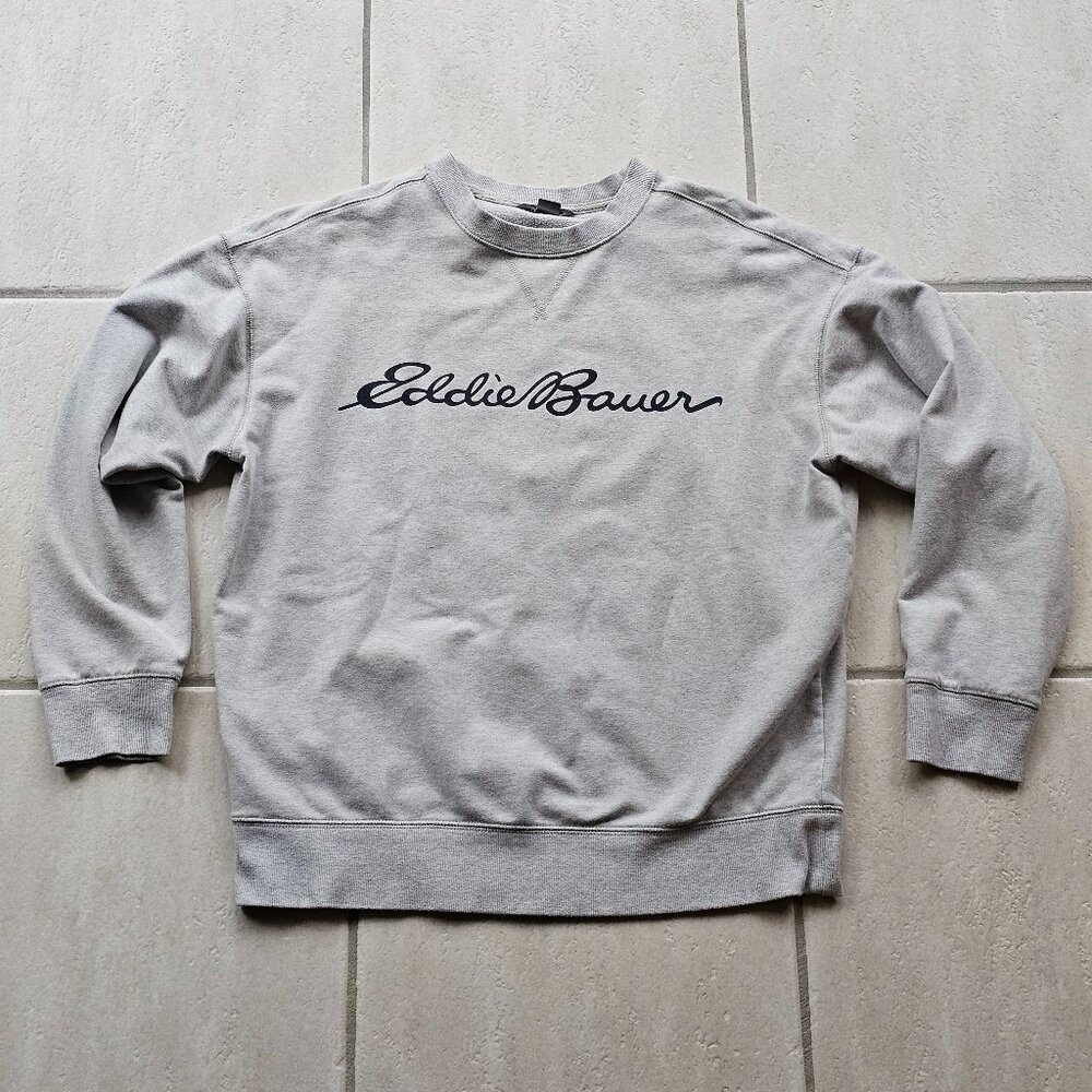Womens Eddie Bauer Camp Fleece Sweatshirt Sweater Size Medium M Gray